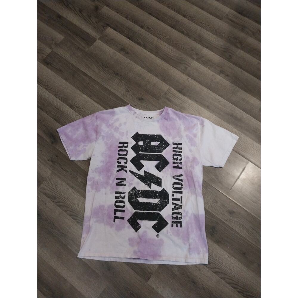 AC/DC High Voltage Purple Tye Dye Size XL Mens Tshirt